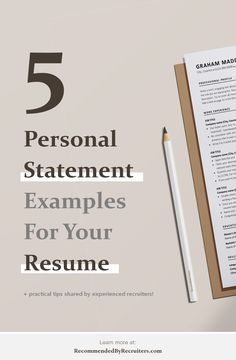 the 5 personal statement examples for your resume