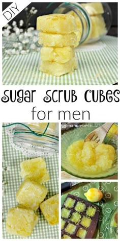 DIY Sugar Scrub Cubes for Men – Mama Instincts Sugar Cubes Diy, Sugar Scrub Recipe, Face Scrub Homemade, Diy Body Scrub, Sugar Scrub Diy, Lip Scrubs