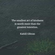 the smallest act of kindness is worth more than the greatest intention kahlji gibran