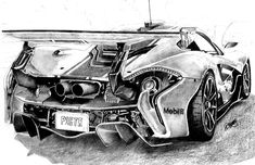 Sport Car Drawing Pencil, Vehicle Sketch Pencil, Mclaren P1 Drawing, Mclaren Drawing, Gtr Drawing, Car Drawing Pencil, Mclaren P1 Gtr, P1 Gtr, Car Vibes