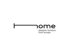 the logo for home designer furniture from europe is shown in black on a white background