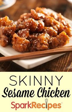 This sesame chicken recipe is a slimmed-down and healthier version of the sesame chicken from PF Chang's and other Chinese restaurants.  via @SparkPeople Food Recipes Low Calorie, Recipes Low Calorie, Healthy Chinese Recipes, Healthy Chinese, Chinese Food Recipes, Sesame Chicken Recipe, Chinese Restaurants, Resep Diet