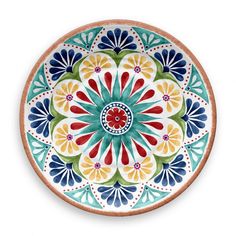 a colorful plate on a white background