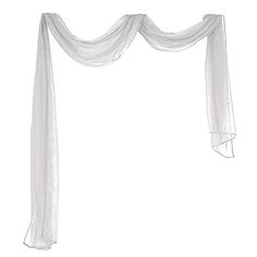 a white curtain with sheer fabric hanging from it