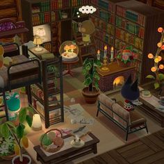 a living room filled with furniture and lots of books