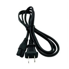 a black power cord with two plugs