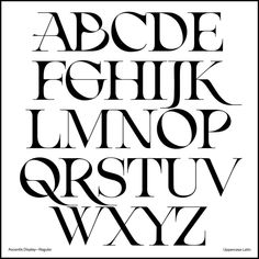 the alphabet is black and white with letters in it