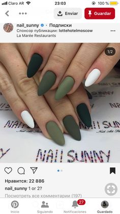 Matte Green Nails, Boxes Diy, Unghie Sfumate, Nail Decor, Simple Acrylic Nails, Mediterranean Decor, Black Nail, Short Acrylic Nails Designs, Garden Boxes