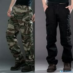 OrcaJump - Pantalones de trabajo de camuflaje con múltiples bolsillos y diseño grueso holgado Masc Fashion, Cotton Overalls, Men's Dress Pants, Khaki Pants Men, Concept Clothing, Overalls Pants, Long Trousers, Mens Dress Pants, Loose Pants