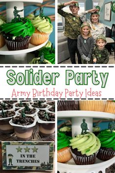 Army Party Ideas for Birthdays and More! Army Man Birthday Party, Army Theme Birthday Party, Army Party Ideas For Kids, Boys Army Birthday Party, Kids Army Birthday Party, Army Birthday Party Games, Army Theme Party