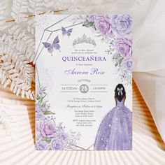 an image of a wedding card with flowers on it