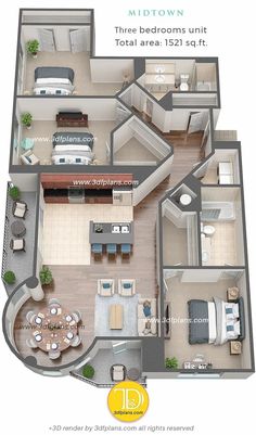 the floor plan for a two bedroom apartment