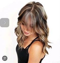 Chunky Highlights Underneath, Chunky Blonde Highlights Dark Underneath, Blonde And Brown Chunky Hair, Chunky Highlights Korean, Chunky Brown And Blonde Hair, Top Hair Highlights, Blonde Chunk Highlights, Chunky Dimensional Highlights, High Contrast Hair Highlights