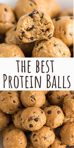 the best protein balls are made with oatmeal, chocolate chips and peanut butter