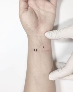 a small tattoo on the wrist of a person