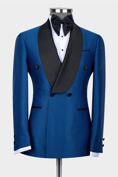 Buy Victor Latest Design Royal Blue Shawl Lapel Double Breasted Best Fitted Men Suits for men from allaboutsuit. Huge collection of Shawl Lapel Double Breasted men's suit sets at low offer price & discounts, free shipping & custom made. Order Now. Blue Tuxedo Blazer, Blue Single Breasted Tuxedo In Suiting Fabric, Blue Single-breasted Tuxedo In Suiting Fabric, Blue Tuxedo With Lapel Collar, Blue Three-piece Suit With Long Sleeves, Blue Tuxedo Blazer For Semi-formal Occasions, Blue Tuxedo With Lapel Collar For Formal Occasions, Tailored Single Breasted Blue Tuxedo, Tailored Blue Single Breasted Tuxedo