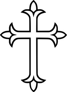 a black and white image of a cross