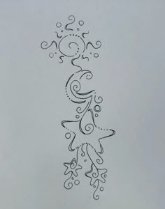 a drawing of a woman's face with swirls and bubbles