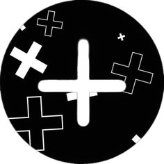 a black and white circle with crosses on it