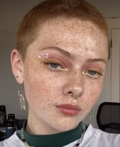 White Mascara Looks, Queer Formal, White Waterline, White Freckles, Point Eyeliner