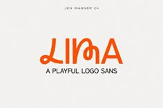 an orange and white logo for a playful company