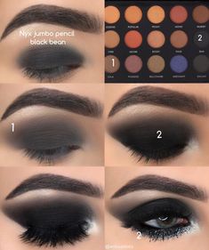 Follow 𝓐𝓷𝓲𝓼𝓪💋 on Instagram Halloweenský Makeup, Make Up Designs, Smokey Eye Easy, Smokey Eye Makeup Tutorial