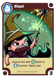 a card with an image of a wizard holding a wand