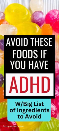 Struggling to figure out what foods to avoid to help your ADHD Symptoms? This post serves as your ultimate guide in identifying trigger foods, providing healthier alternatives and strategies to gradually implement better choices in your diet. Add Diet For Adults, Add Diet, Dye Free Foods, List Of Foods, Kids Diet, Foods To Avoid, Dye Free, Mental And Emotional Health