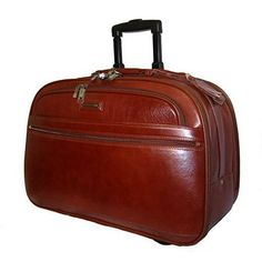 This K-Cliffs Deluxe Unisex Leather Carry-on Rolling Briefcase Luggage is fully lined with high quality lining made to last and being 90% hand-made the quality control is held to a high standard. Professional briefcase includes a 40 inch retractable telescoping handle system operates with push button ease and can be stored in zippered compartment at the back. This classic carry-on wheeled leather computer briefcase contains 1 dual zippered compartment on the front panel and 1 zipper compartment Rolling Briefcase, Laptop Carrying Case, Spinner Luggage Sets, Leather Backpack For Men, Modest Maxi, Business Backpack, Laptop Briefcase, Leather Luggage, Leather Laptop