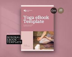 the yoga book template is displayed on a pink background