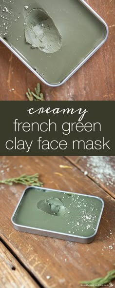 an image of homemade french green clay face mask