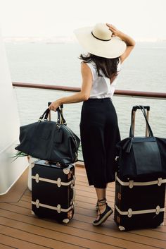 Ann Street Studio's Jamie Beck & Kevin Burg on finding luxury aboard a commercial cruise line. Travel Chic, Travel Must Haves, Travel Outfits, Luggage Sets, Airport Style, Travel Packing, Suitcases, Beck, Travel Outfit