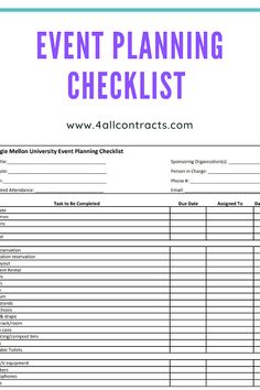 a printable event planning checklist