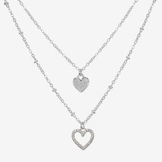 Included: 1 Necklace(s)Features: In A Gift BoxJewelry Closure: Lobster ClaspLink Construction: SolidShape: HeartMetal Color: Silver ToneChain Length: 16 InchExtender Length: 3 InchPendant Length: 13mmPendant Width: 11.7mmChain Construction: LinkCare: Wipe CleanStone Type: 28 GlassMetal: ZincNecklace Type: Multi-Strand NecklacesOwned & Founded: Women Owned/FoundedPendant & Charms Type: PendantsCountry of Origin: Imported Silver Jewelry Necklace, Strand Necklace, Jewelry Silver, Multi Strand, Necklace Silver, Christmas List, Silver Necklaces, Silver Tone, Silver Jewelry