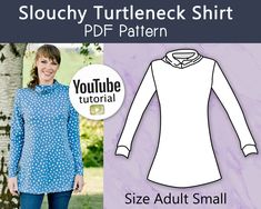 a women's blouse pattern with long sleeves