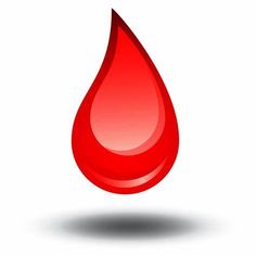 a drop of blood on a white background