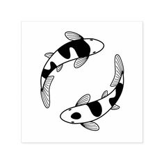 two black and white koi fish in a circle with the word mr and mrs on it