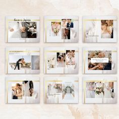 wedding album templates with photos and text