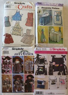 three sewing patterns for doll clothes and baby dolls, all in one book with instructions to make them