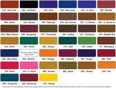 the color chart for all kinds of paints