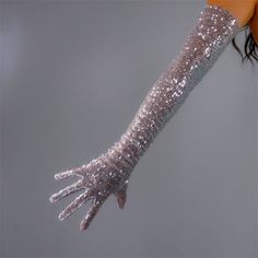 Sequin Gloves, Drag Costume, Silver Gloves, Fancy Gloves, Gloves Aesthetic, Luxury Gloves, Party Gloves, Satin Gloves, Outfit Elegantes