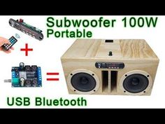 the bluetooth speaker is built into a wooden box and has two speakers attached to it