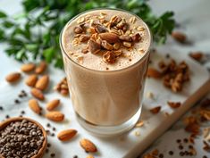 a drink with nuts and milk in it