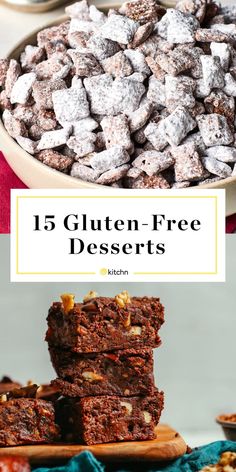 desserts with text overlay that reads 15 gluten - free desserts