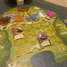 a board game with lots of different items on it