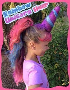 Crazy Hairstyles, Hairstyles For Girls, Unicorn Hair, Curly Bob Hairstyles