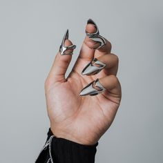 Vitaly Retract 001 Ring | 100% Recycled Stainless Steel Accessories Hinged Ring, Contemporary Jewelry Design, Steel Accessories, Two Rings, Stainless Steel Accessories, Nail Jewelry, Hand Jewelry, Ring Fit, Fantasy Jewelry