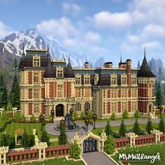 Mc Mansion House Design, Elegant Minecraft Houses, Castle Exterior Minecraft, Mincraft Idea Houses Mansion, Minecraft Manor Blueprints, Minecraft Brick Mansion, Minecraft Mansion Aesthetic, Neoclassical Minecraft