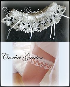 Ravelry: Lara's Heirloom Garter pattern by Lisa Naskrent Crochet Wedding Accessories, Crochet Thigh Garter, Crochet Garter Wedding Free Pattern, Crochet Wedding Garter, Crochet Garter, Bride Garter Crochet Pattern, Homemade Garter Wedding, Garter Pattern, Afghan Patterns Free