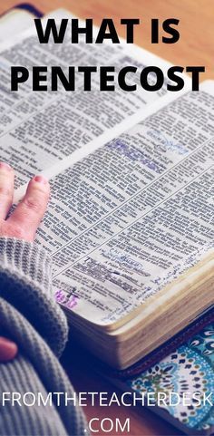 a person reading a book with the words what is pentecost?